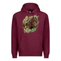 Burgundy missouri horse floral background Premium Hoodie - LillyAllenDesigns