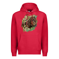 Cardinal missouri horse floral background Premium Hoodie - LillyAllenDesigns
