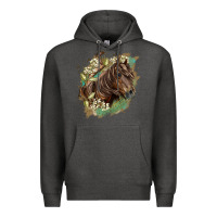 Charcoal Heather missouri horse floral background Premium Hoodie - LillyAllenDesigns