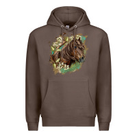 Coffee missouri horse floral background Premium Hoodie - LillyAllenDesigns