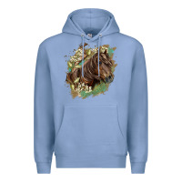 Colony Blue missouri horse floral background Premium Hoodie - LillyAllenDesigns