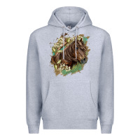 Heather Grey missouri horse floral background Premium Hoodie - LillyAllenDesigns