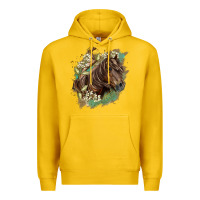 Lemon missouri horse floral background Premium Hoodie - LillyAllenDesigns