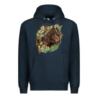 Navy missouri horse floral background Premium Hoodie - LillyAllenDesigns