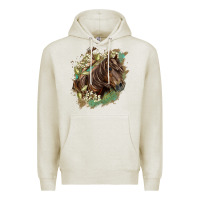 Oatmeal Heather missouri horse floral background Premium Hoodie - LillyAllenDesigns