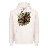 Pale Pink missouri horse floral background Premium Hoodie - LillyAllenDesigns