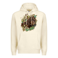 Sandshell missouri horse floral background Premium Hoodie - LillyAllenDesigns