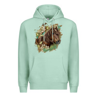 Seafoam missouri horse floral background Premium Hoodie - LillyAllenDesigns