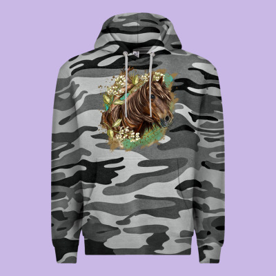 Missouri Horse Floral Background Premium Hoodie Designed By Lillyallendesigns
