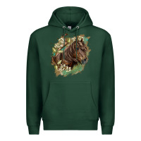 Sports Green missouri horse floral background Premium Hoodie - LillyAllenDesigns