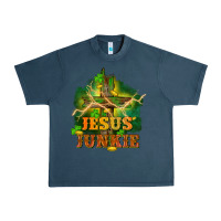 Midnight Navy Jesus junkie St. Patricks Day Urban Heavy Tee - FaDigitalArtStudio