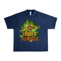 Navy Jesus junkie St. Patricks Day Urban Heavy Tee - FaDigitalArtStudio