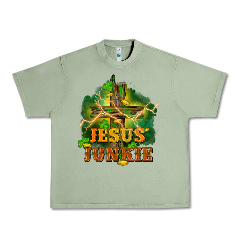 Jesus Junkie St. Patricks Day Urban Heavy Tee by FaDigitalArtStudio | Teevron