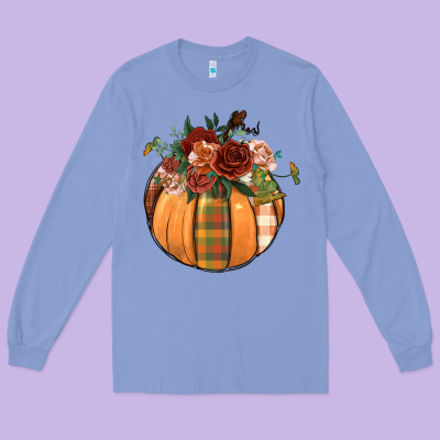 Floral Pumpkin Long Sleeve Tee Designed By Bundleandbundleshop