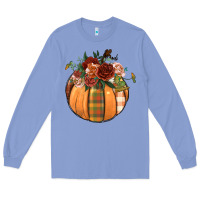 Colony Blue floral pumpkin Long Sleeve Tee - BundleAndBundleShop