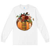 White floral pumpkin Long Sleeve Tee - BundleAndBundleShop