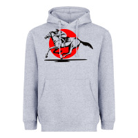 Heather Grey horse racing Heavyweight Hoodie - artisFamous