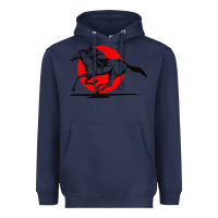 Navy horse racing Heavyweight Hoodie - artisFamous