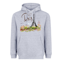 Heather Grey paris Heavyweight Hoodie - artisFamous