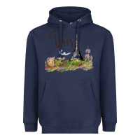 Navy paris Heavyweight Hoodie - artisFamous
