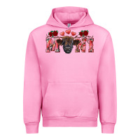 Fuchsia Pink valentines day mini black Urban Hoodie - RanaPortraitStore