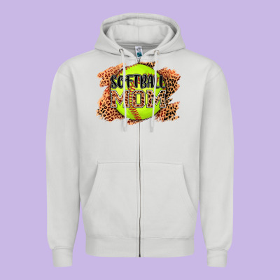 Softball Mom Zipper Hoodie Designed By Adodesignshop