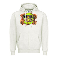 Oatmeal Heather softball mom Zipper Hoodie - AdoDesignShop