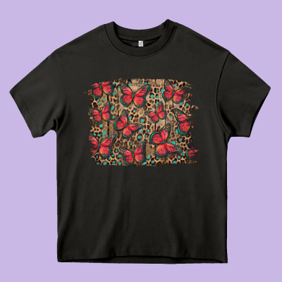 Easter Butterflies Background Heavy Core Tee Designed By Ranaportraitstore