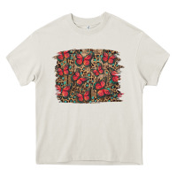 Cream Easter Butterflies Background Heavy Core Tee - RanaPortraitStore