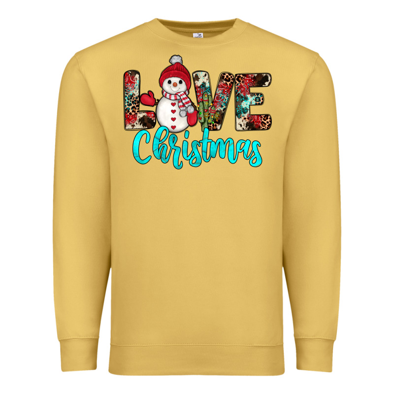 Love Christmas Snowman Premium Sweatshirt by JahusDesignShop | Teevron
