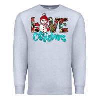 Heather Grey love christmas snowman Premium Sweatshirt - JahusDesignShop