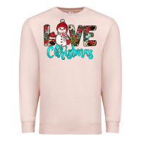 Pale Pink love christmas snowman Premium Sweatshirt - JahusDesignShop