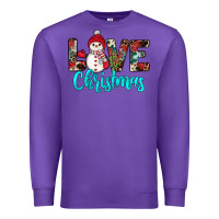 Purple love christmas snowman Premium Sweatshirt - JahusDesignShop