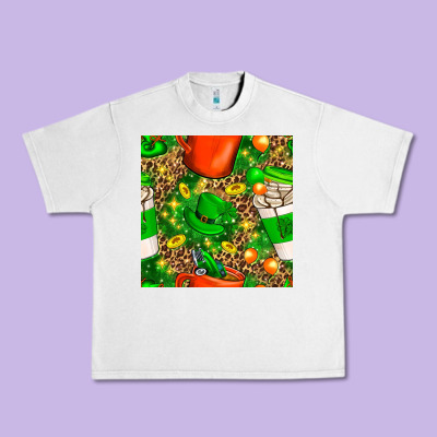 Coffee Cups St. Patrick's Day With Leopard Seamless Pattern Bbs Urban Heavy Tee Designed By Bundleandbundleshop
