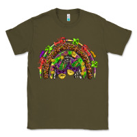 Army Green Mardi Gras rainbow Classic Tee - HowdyJamesFarm
