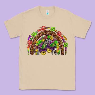 Mardi Gras Rainbow Classic Tee Designed By Howdyjamesfarm