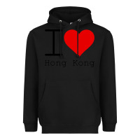 Black i love hong kong Heavyweight Hoodie - artisFamous