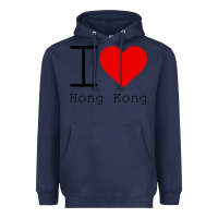 Navy i love hong kong Heavyweight Hoodie - artisFamous