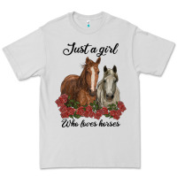 Dove Grey just a girl who loves horses no background Premium Tee - RanaPortraitStore