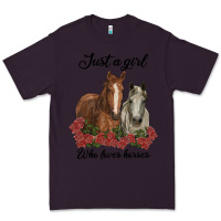 Plum just a girl who loves horses no background Premium Tee - RanaPortraitStore