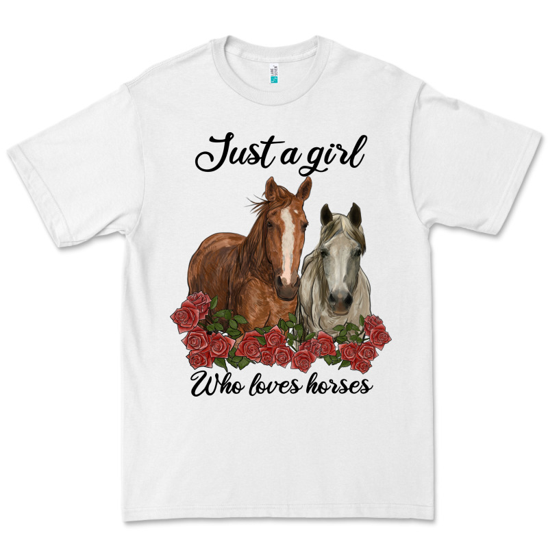 Just A Girl Who Loves Horses No Background Premium Tee by RanaPortraitStore | Teevron