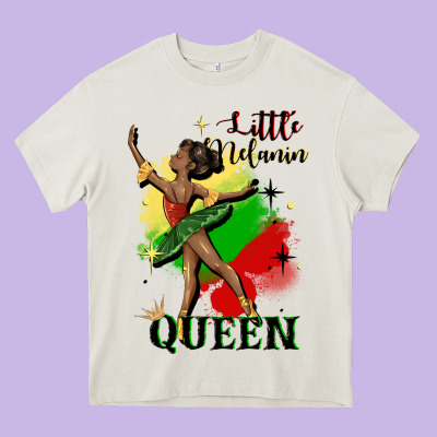 Little Melanin Queen Heavy Core Tee Designed By Cowgirlartshop