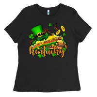 Black St. Patrick's Kentucky map Ladies Tee - OliviaCreatesArt
