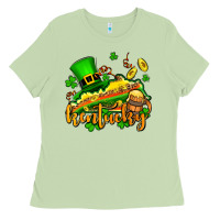 Matcha St. Patrick's Kentucky map Ladies Tee - OliviaCreatesArt