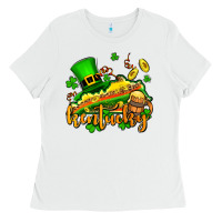 White St. Patrick's Kentucky map Ladies Tee - OliviaCreatesArt