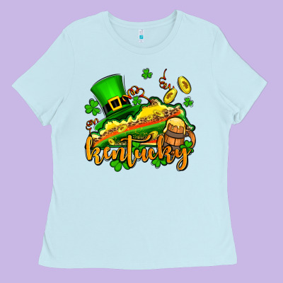St. Patrick's Kentucky Map Ladies Tee Designed By Oliviacreatesart