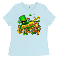 Baby Blue St. Patrick's Kentucky map Ladies Tee - OliviaCreatesArt