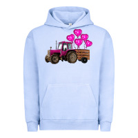 Pigment Grape Ice valentines day pink tractor with pink heart balloo Urban Hoodie - RanaPortraitStore