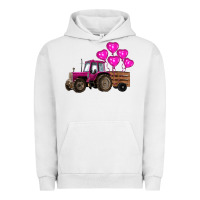 Pigment Lunar Rock valentines day pink tractor with pink heart balloo Urban Hoodie - RanaPortraitStore