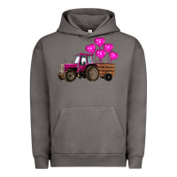 Pigment Tornado valentines day pink tractor with pink heart balloo Urban Hoodie - RanaPortraitStore